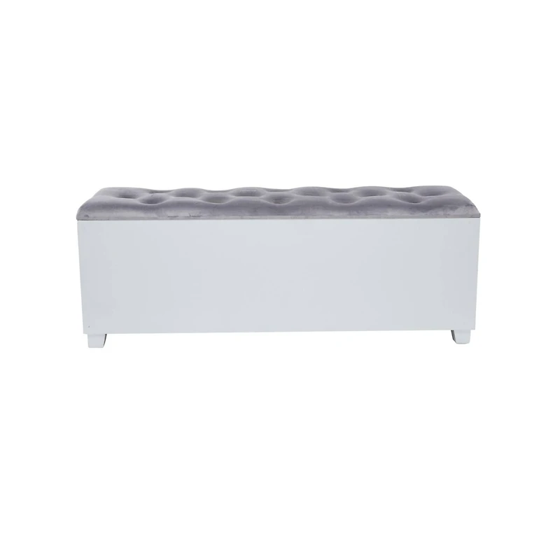 Grey Wood Glam Bench, 47" x 16" x 18"