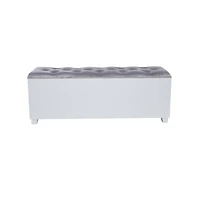 Grey Wood Glam Bench, 47" x 16" x 18"