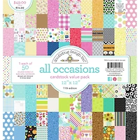 Doodlebug Design Inc.™ All Occasions Cardstock Value Pack, 12" x 12"