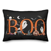 Boo Halloween Icons 14" x 20" Spun Poly Pillow