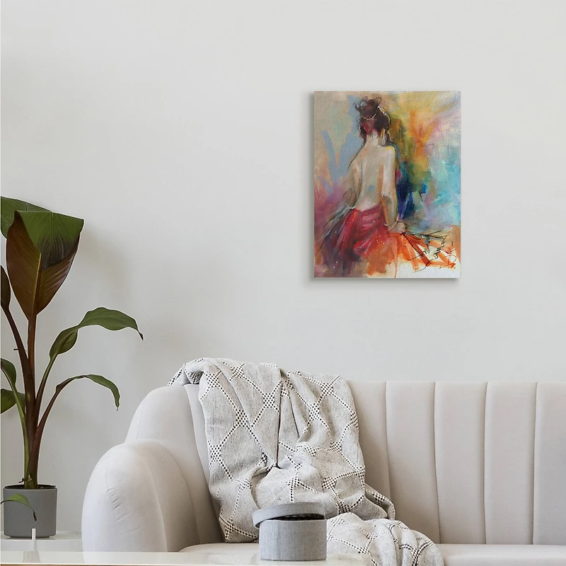 Stupell Industries Contemporary Female Pose Energetic Brush Strokes Canvas Wall Art