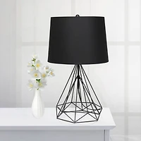 Lalia Home 23.5" Geometric Wired Table Lamp with Fabric Shade