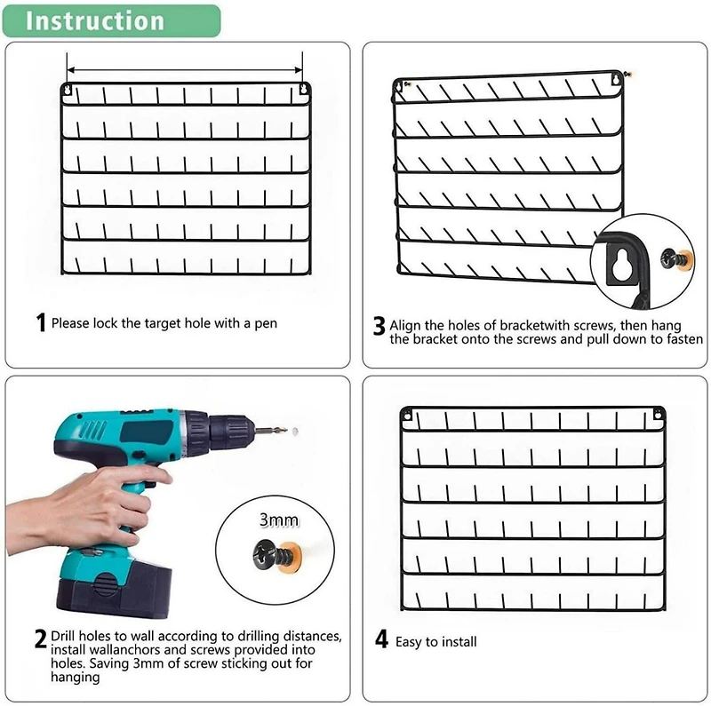 NEX™ Black 54-Spool Metal Thread Rack