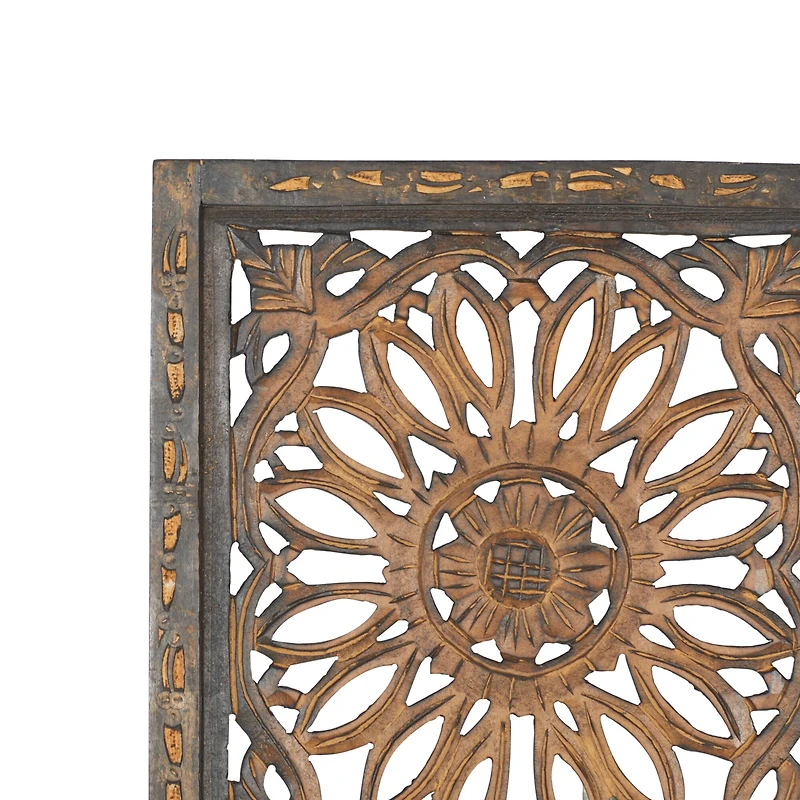Set of 2 Brown Wood Traditional Wall Decor, 48" x 16"
