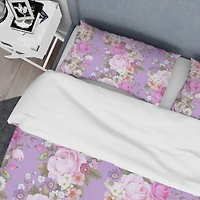 Designart 'pattern with country roses' Mid-Century Duvet Cover Set