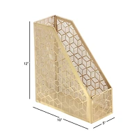 12" Gold Iron Glam Magazine Holder