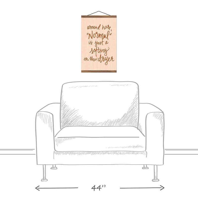 Normal Dryer Setting 12" x 18" Teak Hanging Canvas