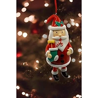 Wizardi 6" Glossy Gingerbread Santa Christmas Ornament