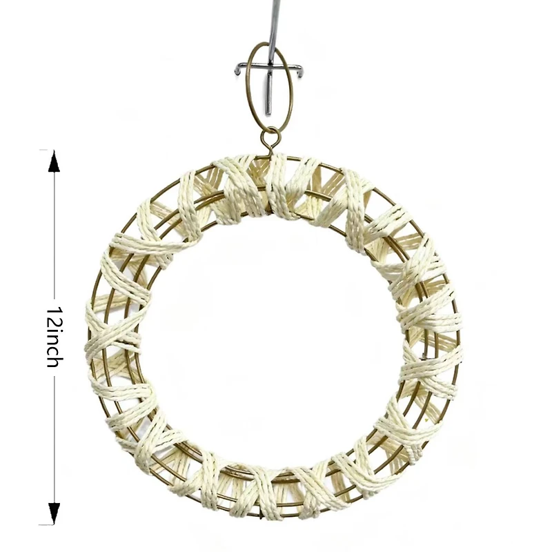 12" Natural White & Gold Rope-Wrapped Wreath by Ashland®