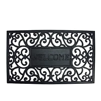 Black Scroll Welcome Doormat