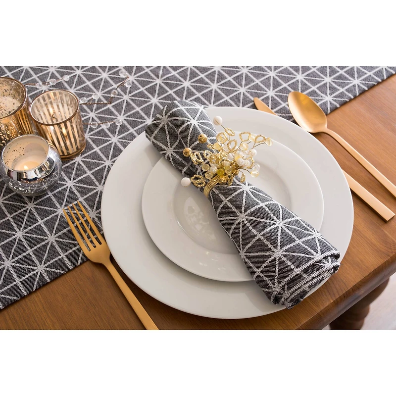 Black and White Triangle Table Runner 14" x 72"