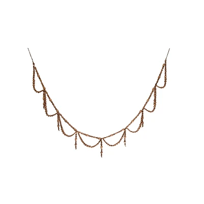 Hello Honey® 6ft. Brown Paulownia Wood Bead Swag Garland
