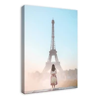 Hazy Dawn Eiffel Tower Canvas Wall Art