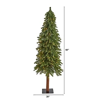 5ft. Pre-Lit Grand Alpine Artificial Christmas Tree, Clear LED Lights