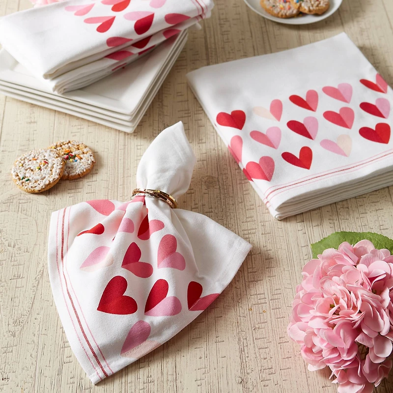 DII® Two Hearts Print Napkins, 6ct.