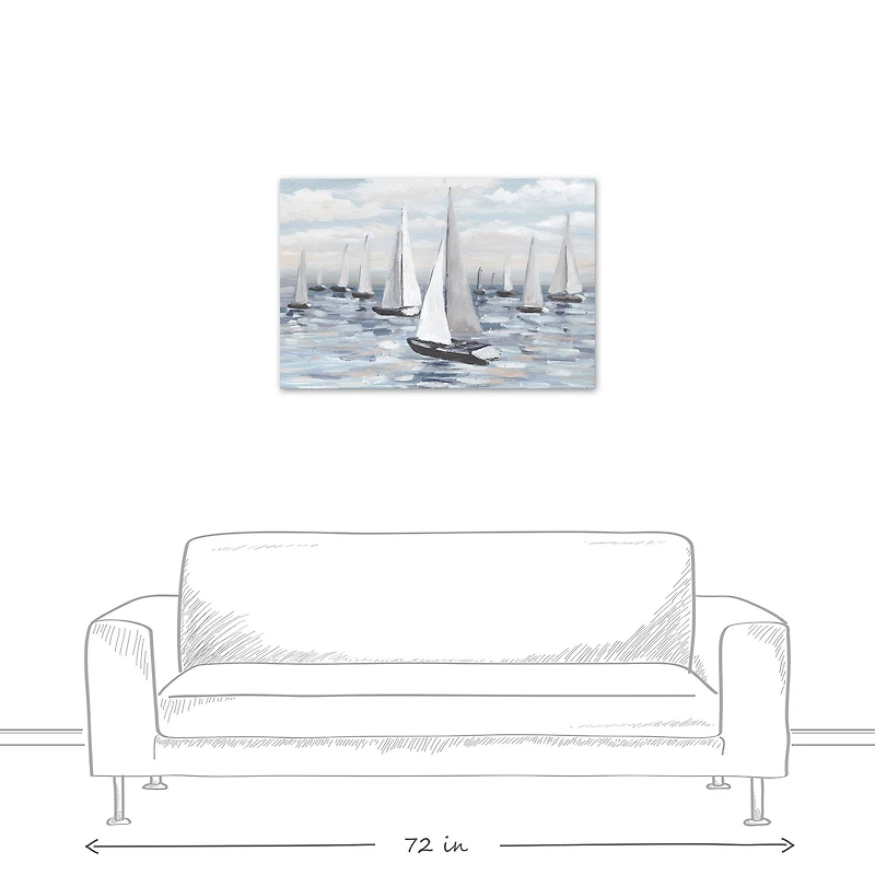 Coastal Sailboats Canvas Wall Art