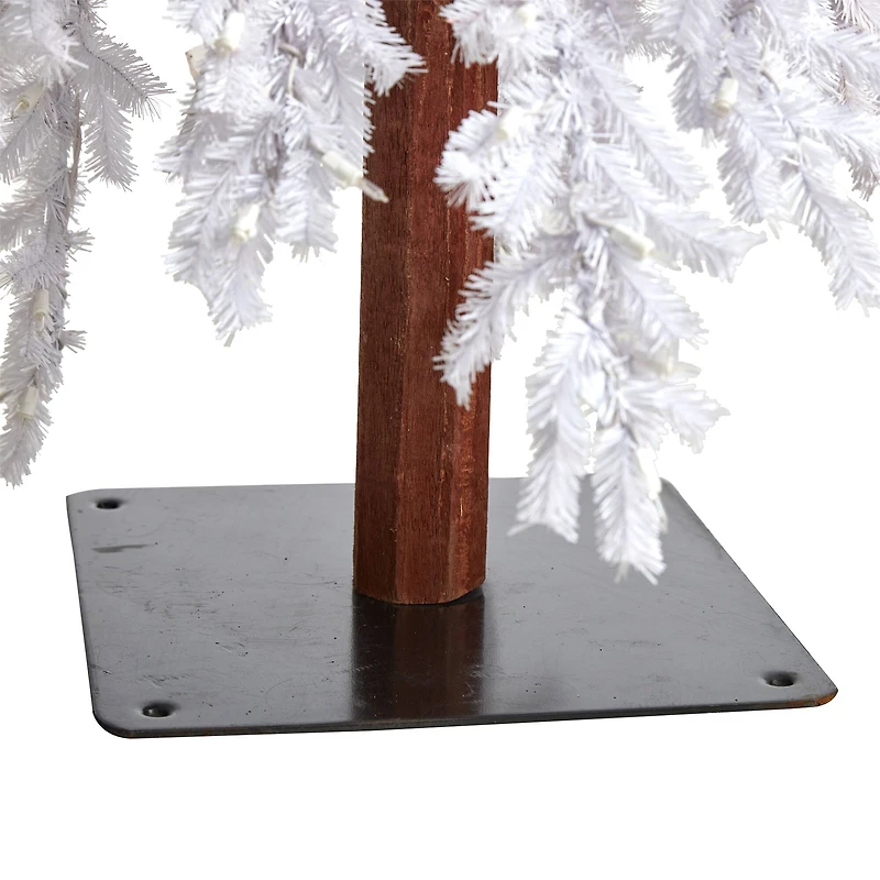 9ft. Pre-Lit Holiday Red Santa Hat Artificial Christmas Tree, White LED Lights