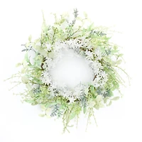 21.5" Mixed White Floral Wreath