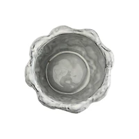 Hello Honey® 6.5" White Organically Shaped Stoneware Planter with Raised Dot Design