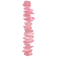 12 Pack: Light Pink Crystal Quartz Stick Beads by Bead Landing™