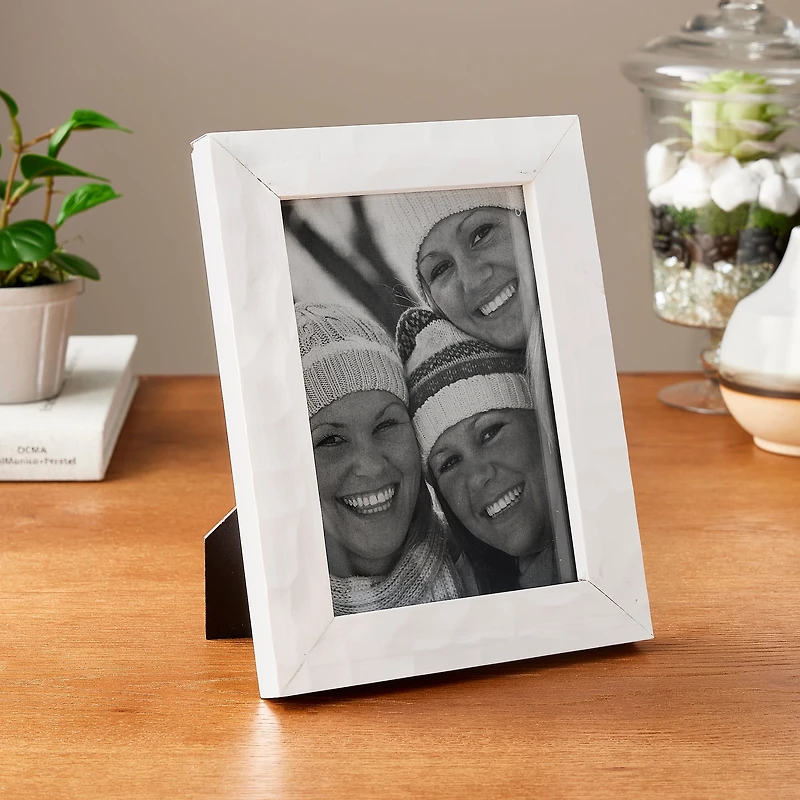 Expressions™ 5" x 7" White Hammered Frame by Studio Décor®