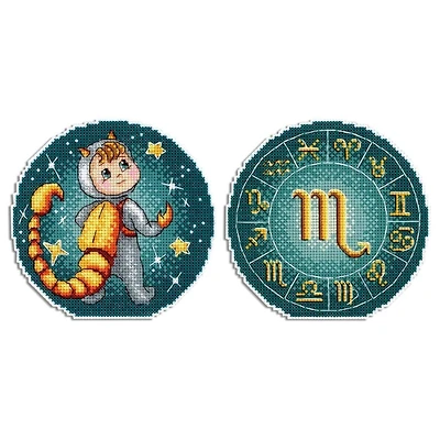 MP Studia Zodiac Signs Scorpio Plastic Canvas Counted Cross Stitch Kit