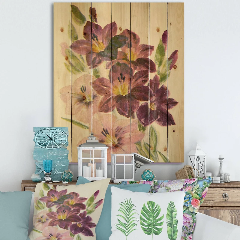Designart - Retro Light and Dark Pink Gladiolus