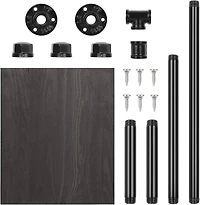 NEX™ Freestanding Iron Pipe Toilet Paper Holder with Solid Wood Base