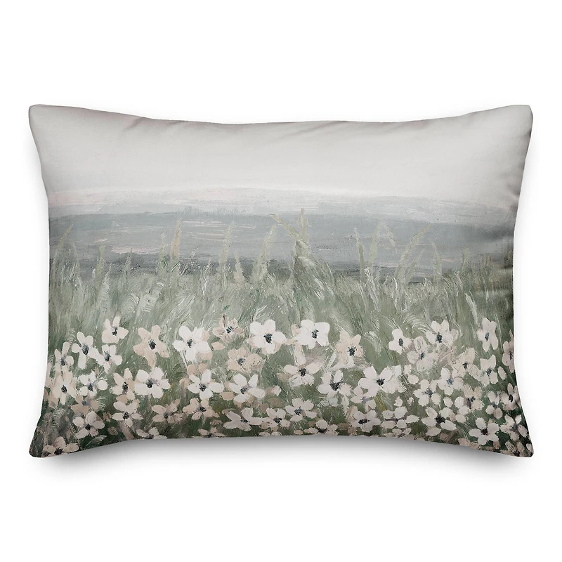 Flowers In The Grass 20" x 14" Throw Pillow
