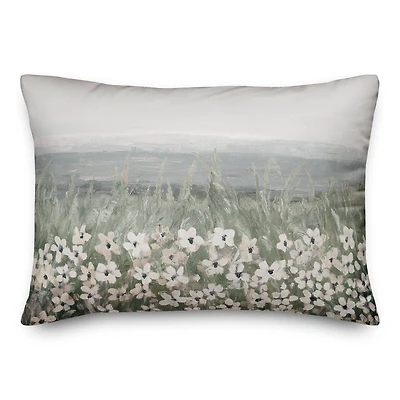 Flowers In The Grass 20" x 14" Throw Pillow