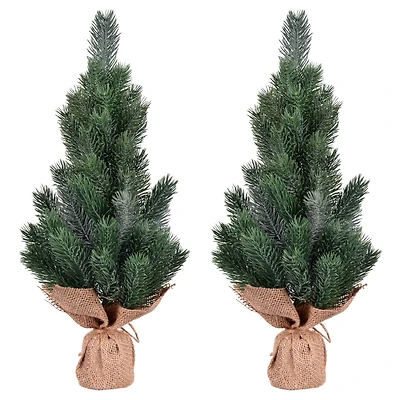 15" Unlit Blue Spruce Sapling Artificial Christmas Tree Set