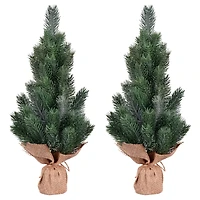 15" Unlit Blue Spruce Sapling Artificial Christmas Tree Set