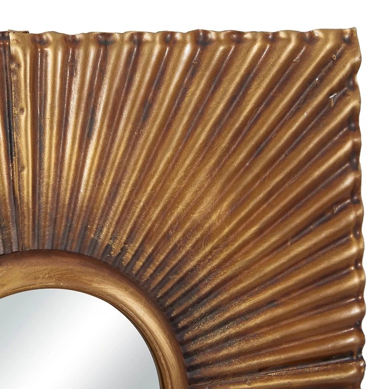 Gold Metal Rustic Wall Mirror Set