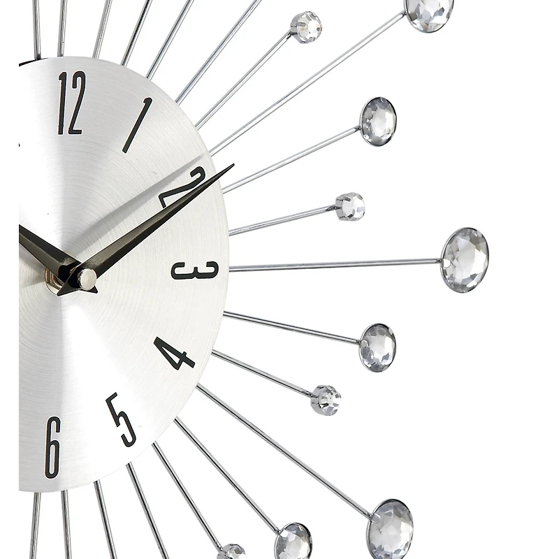 Silver Glam Metal Wall Clock