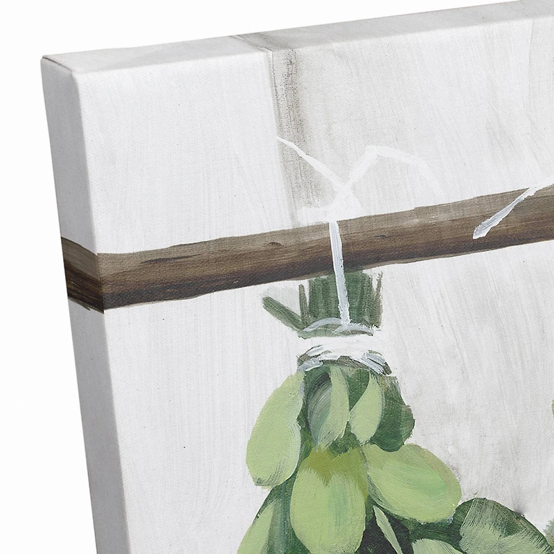 Whitewash Hanging Herbs Canvas Wall Art