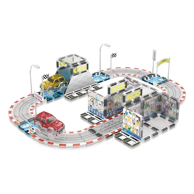 PicassoTiles® Magnetic Race Track Stadium Construction Set