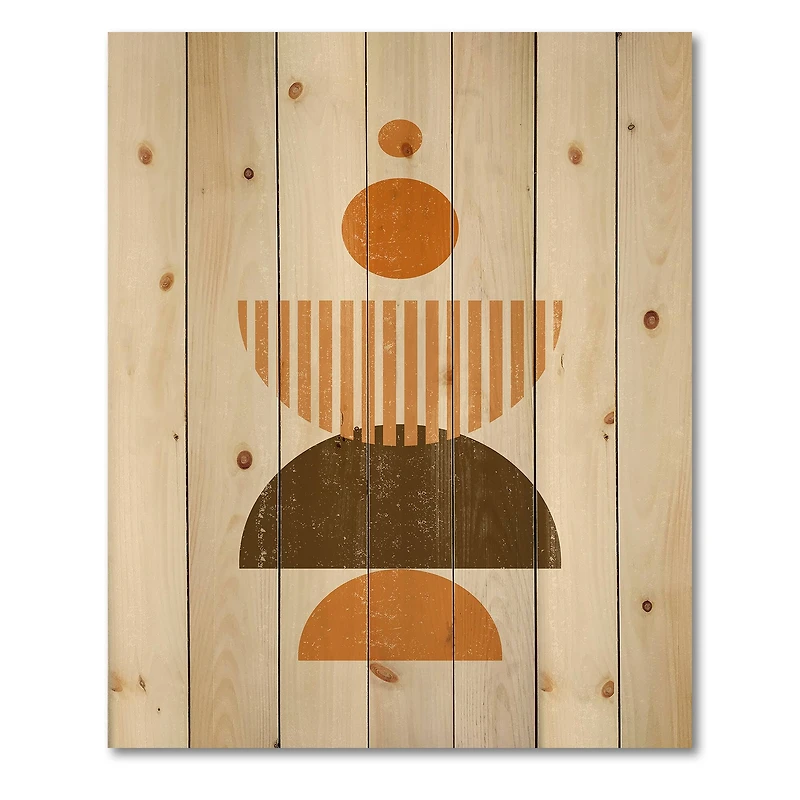 Designart - Abstract Minimal Sun and Moon In Earth Tones I