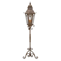 4.5ft. Brown Iron Rustic Candle Holder Lantern