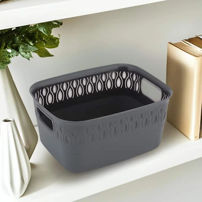 Kitchen Details Gray Gemstone Storage Tote Basket