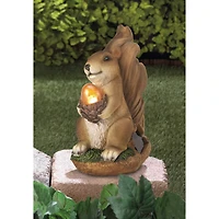 7" Squirrel Solar Statue