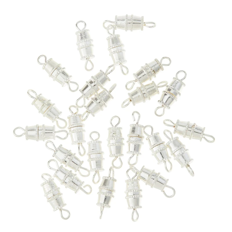10mm Silver Barrel Screw Clasps, 24ct. by Bead Landing™