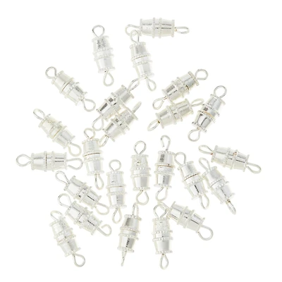 10mm Silver Barrel Screw Clasps, 24ct. by Bead Landing™