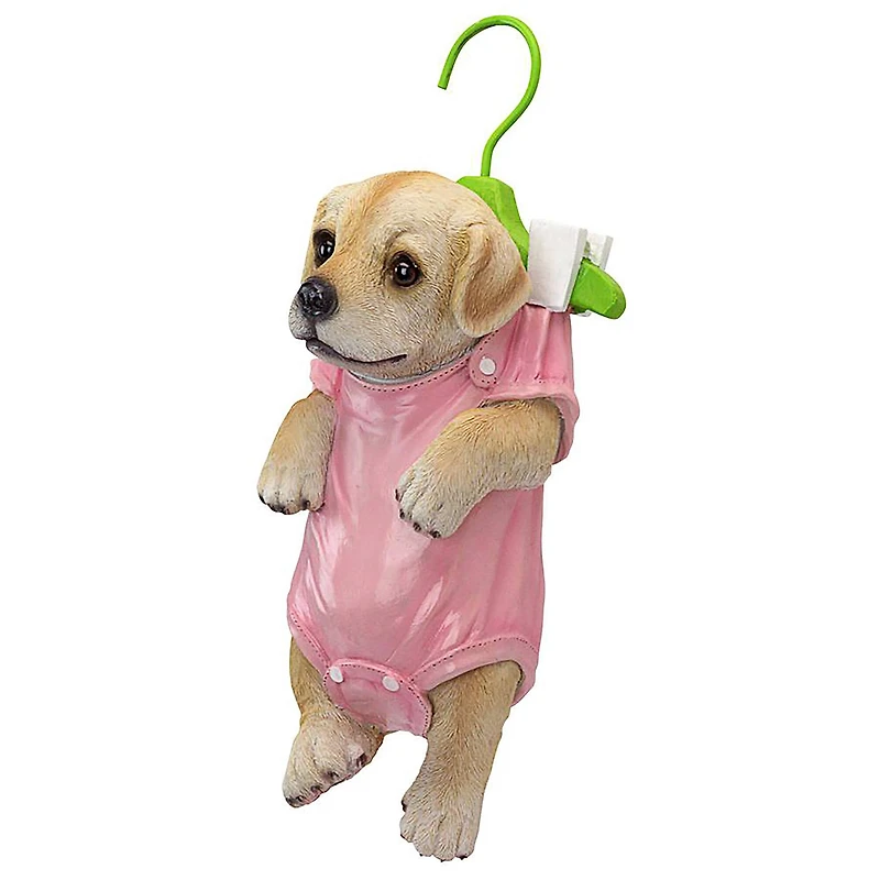 Design Toscano 13" Hanger Hound Labrador Retriever Hanging Puppy Dog Statue
