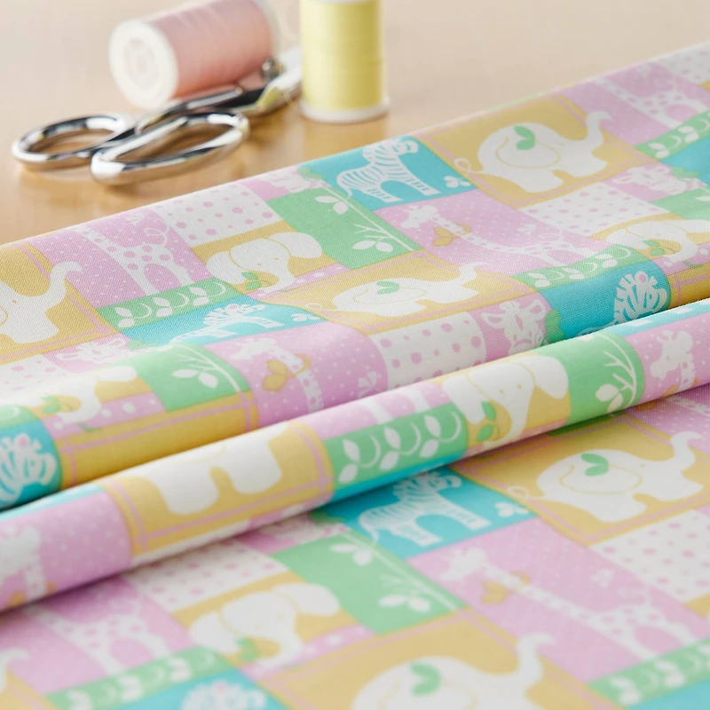 Fabric Traditions Pink Jungle Patch Cotton Fabric