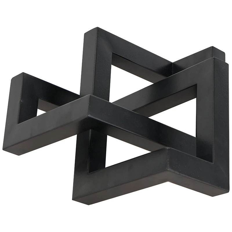 13.5" Iron Geometric Abstract Shaped Sculpture Décor
