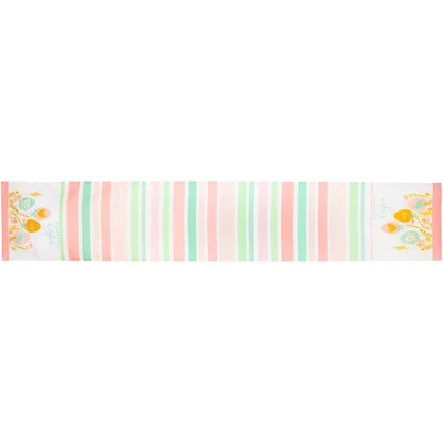 72" Pastel Happy Easter Striped Table Runner