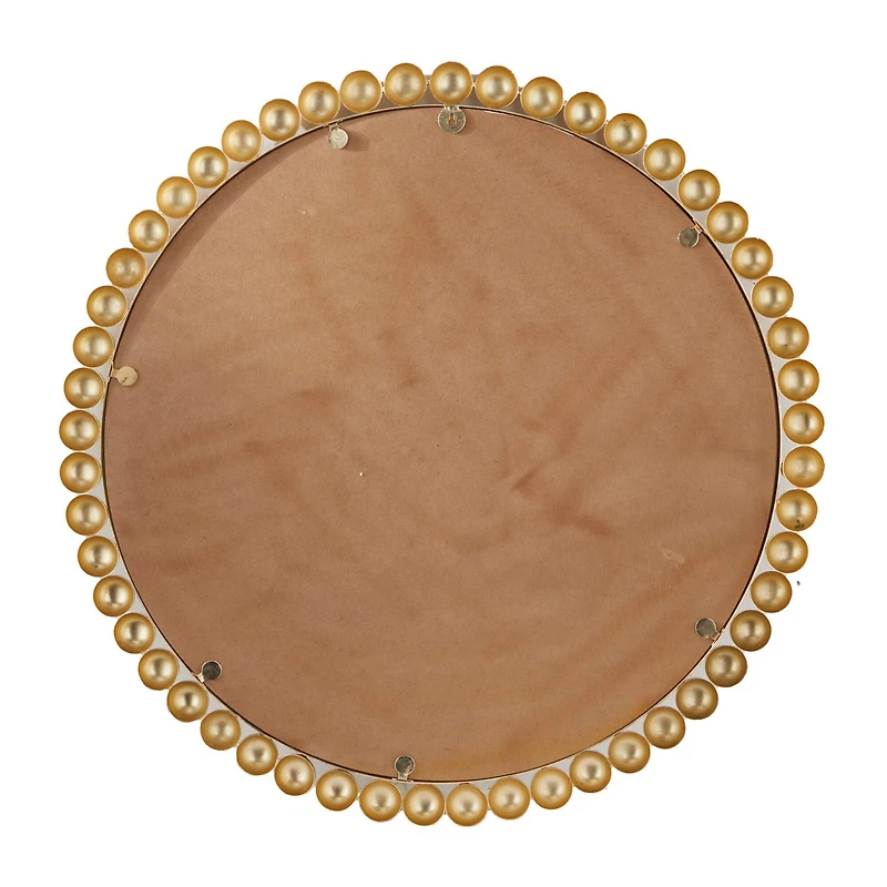 CosmoLiving by Cosmopolitan Gold Metal Wall Mirror with Bead Detailing 36" x 1" x 36"