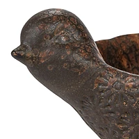 Hello Honey® 10" Brown Debossed Stoneware Bird Bowl with Reactive Glaze, 2ct.