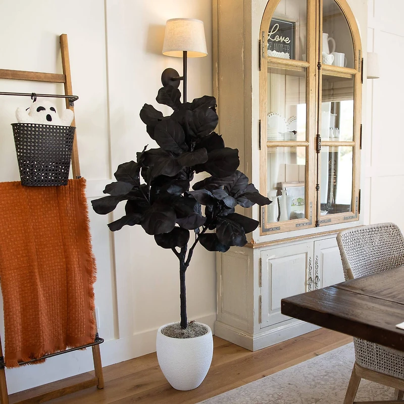 4ft. Artificial Halloween Black Fiddle Leaf Tree