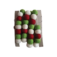 Hello Honey® 6ft. Red, White & Green Wool Felt Ball Garland